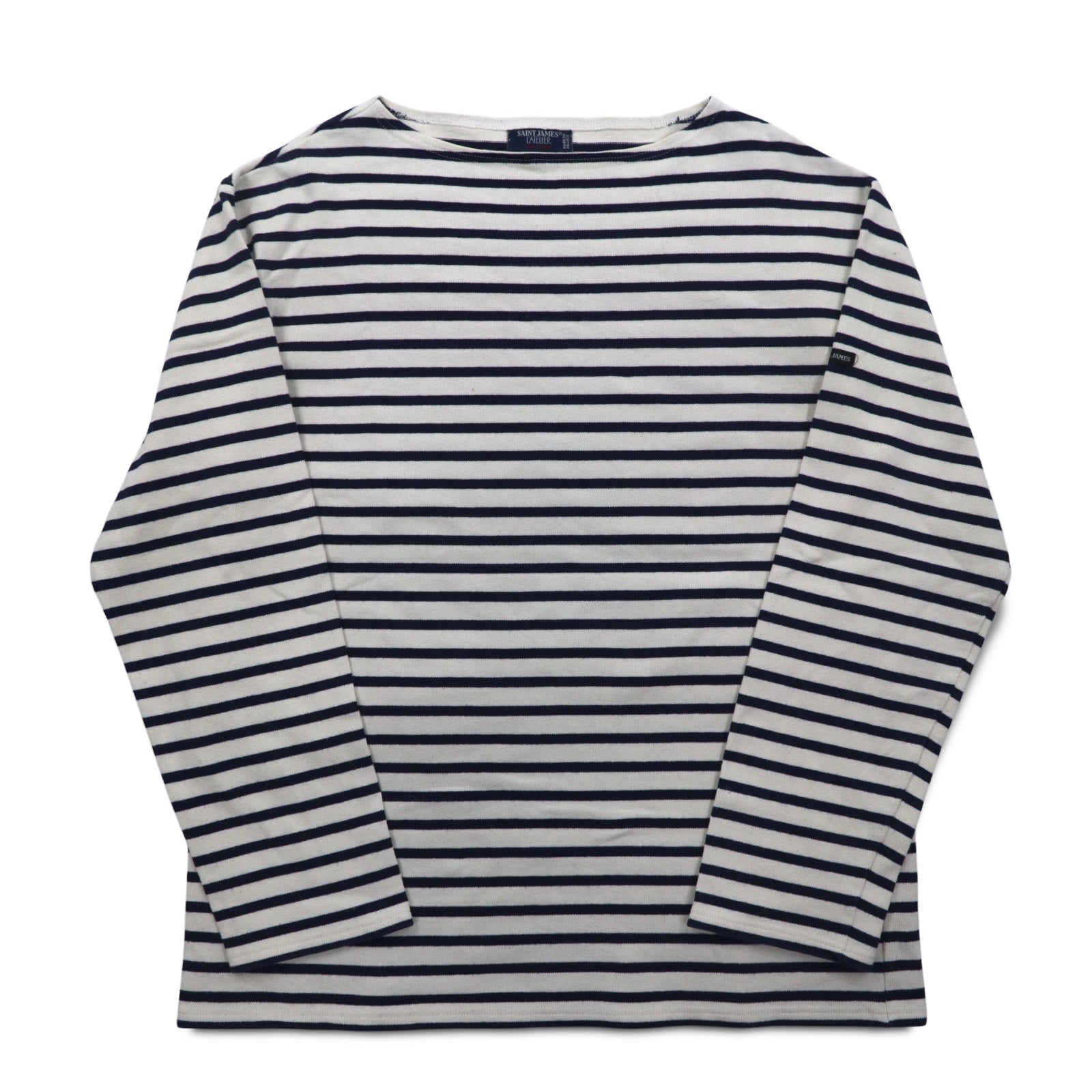 SAINT JAMES L'ATELIER Maglia basca girocollo Made in France L Bianco Blu Marino a righe