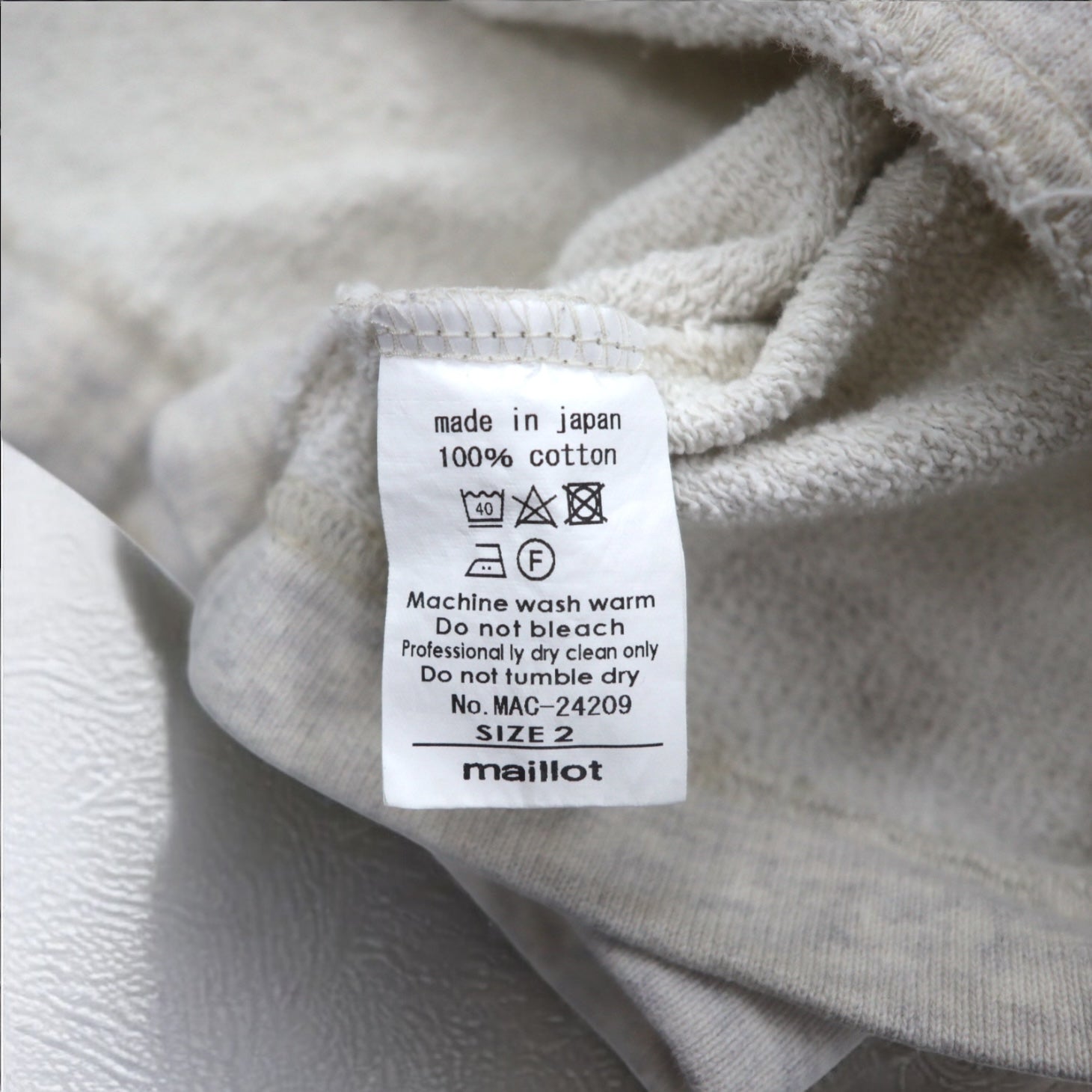 Maglione girocollo American Dry Sweat M grigio, in cotone, prodotto in Giappone
