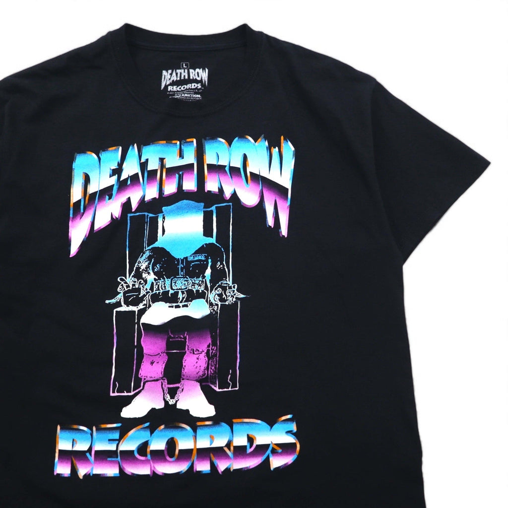 DEATH ROW RECORDS Etichetta Hip-Hop T-shirt L Nero Cotone RIPPLE JUNCTION
