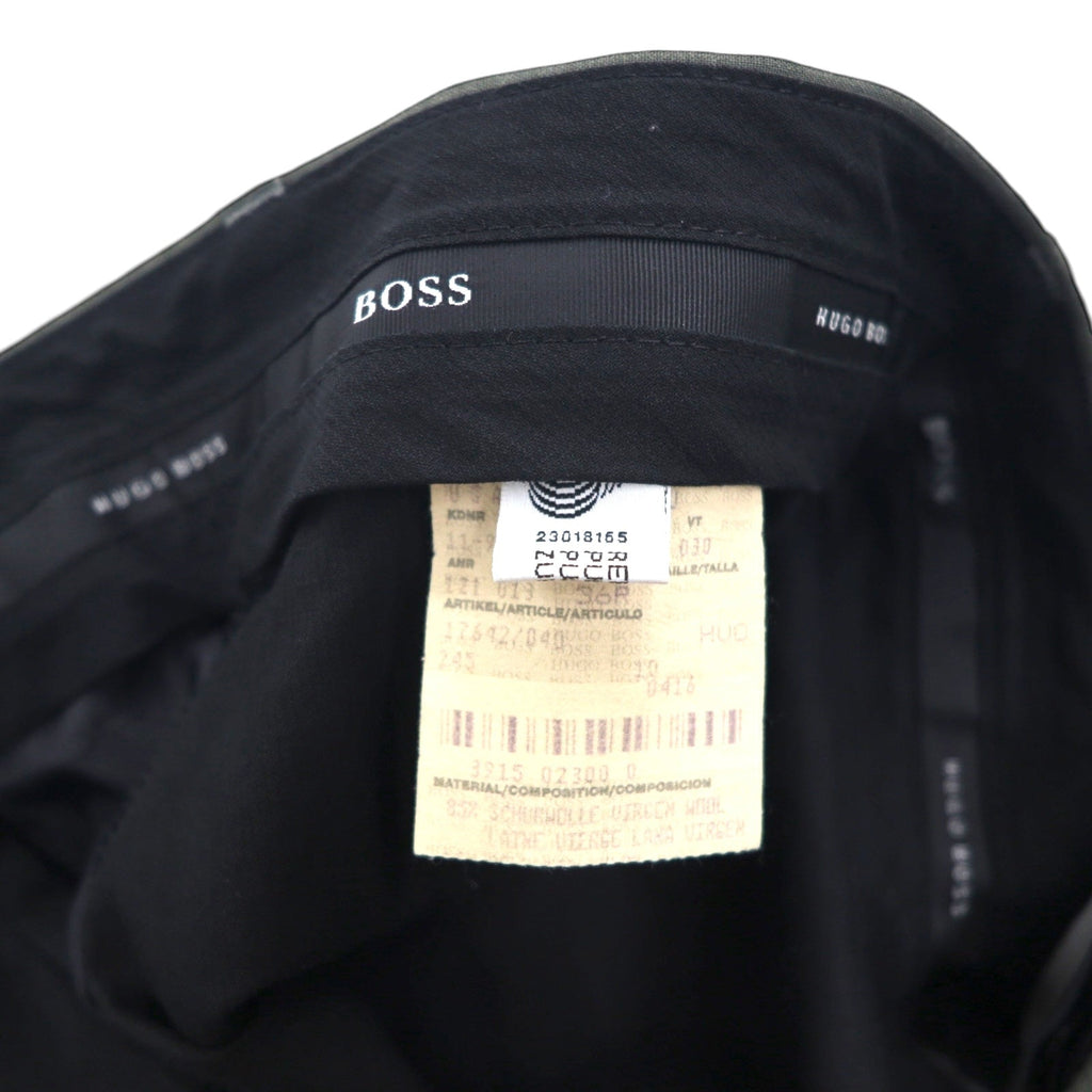 HUGO BOSS 90年代 USA製 タック ワイド スラックス パンツ L グレー ウール プリーツ