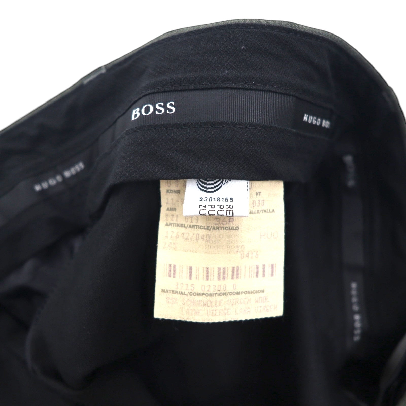 HUGO BOSS 90年代 USA製 タック ワイド スラックス パンツ L グレー ウール プリーツ