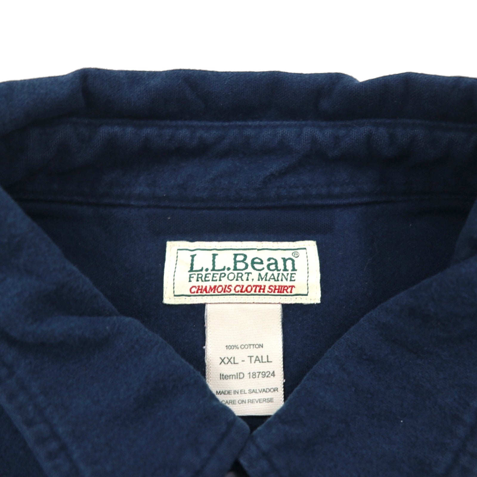 L.L.Bean シャミークロスシャツ フランネルシャツ 2XL ネイビー ダブルポケット ビッグサイズ 187924