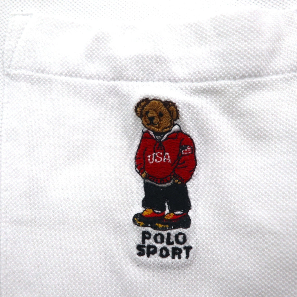 Polo by Ralph Lauren anni '90 Polo Bear Taschino Polo L Bianco Piqué Ricamo a punto singolo