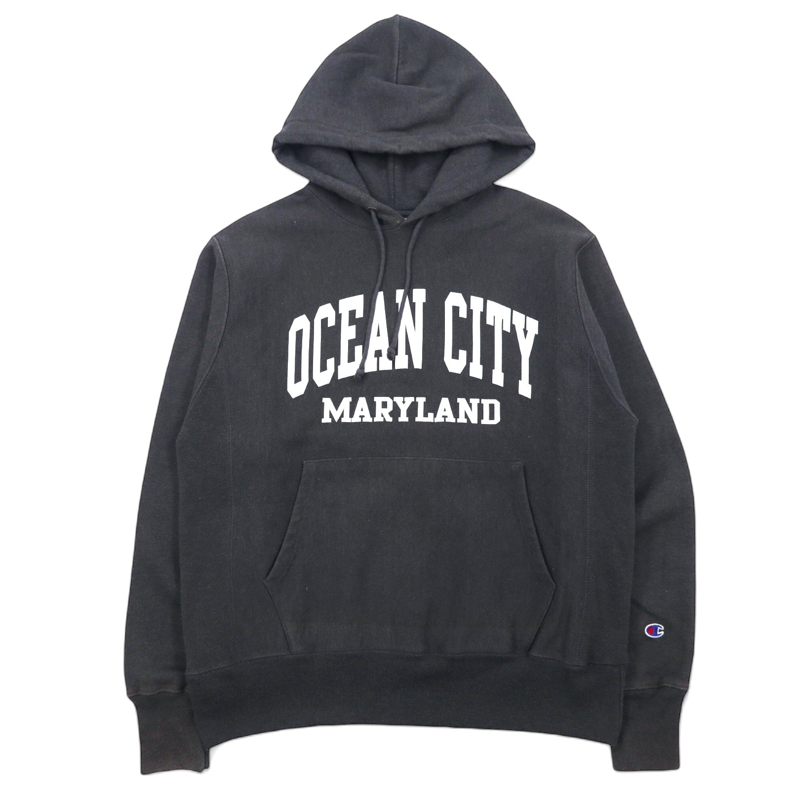 Champion felpa con cappuccio Reverse Weave, XL, grigio, cotone, etichetta blu, riedizione, college, logo ad arco, stampa a due livelli