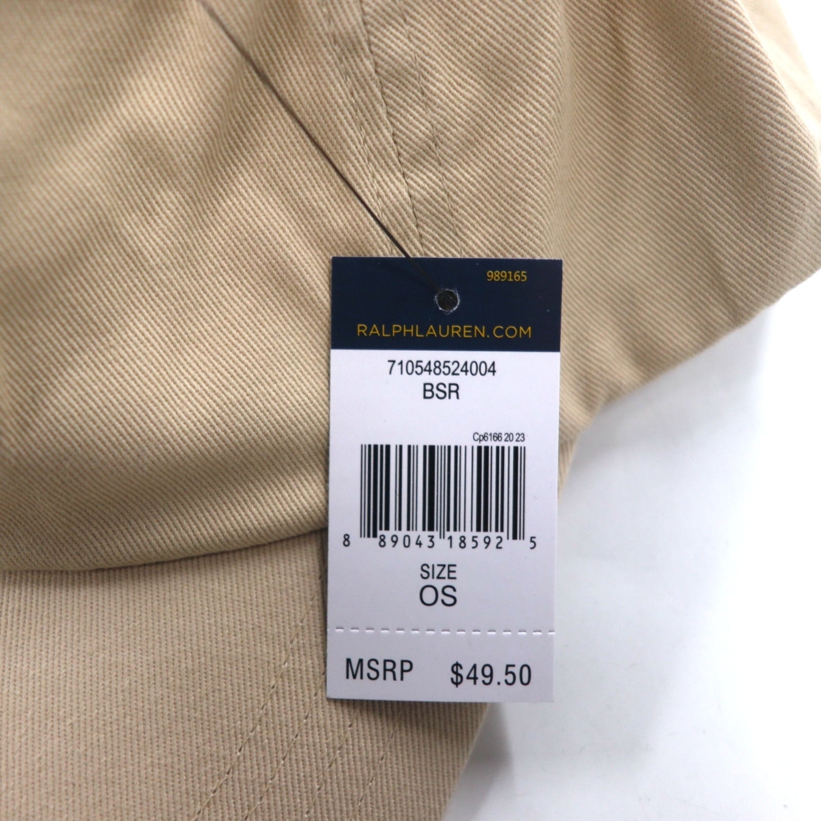 POLO RALPH LAUREN ポロベア ベースボールキャップ ONE ベージュ コットン ロゴ刺繍 710548524004 BSR 未使用品