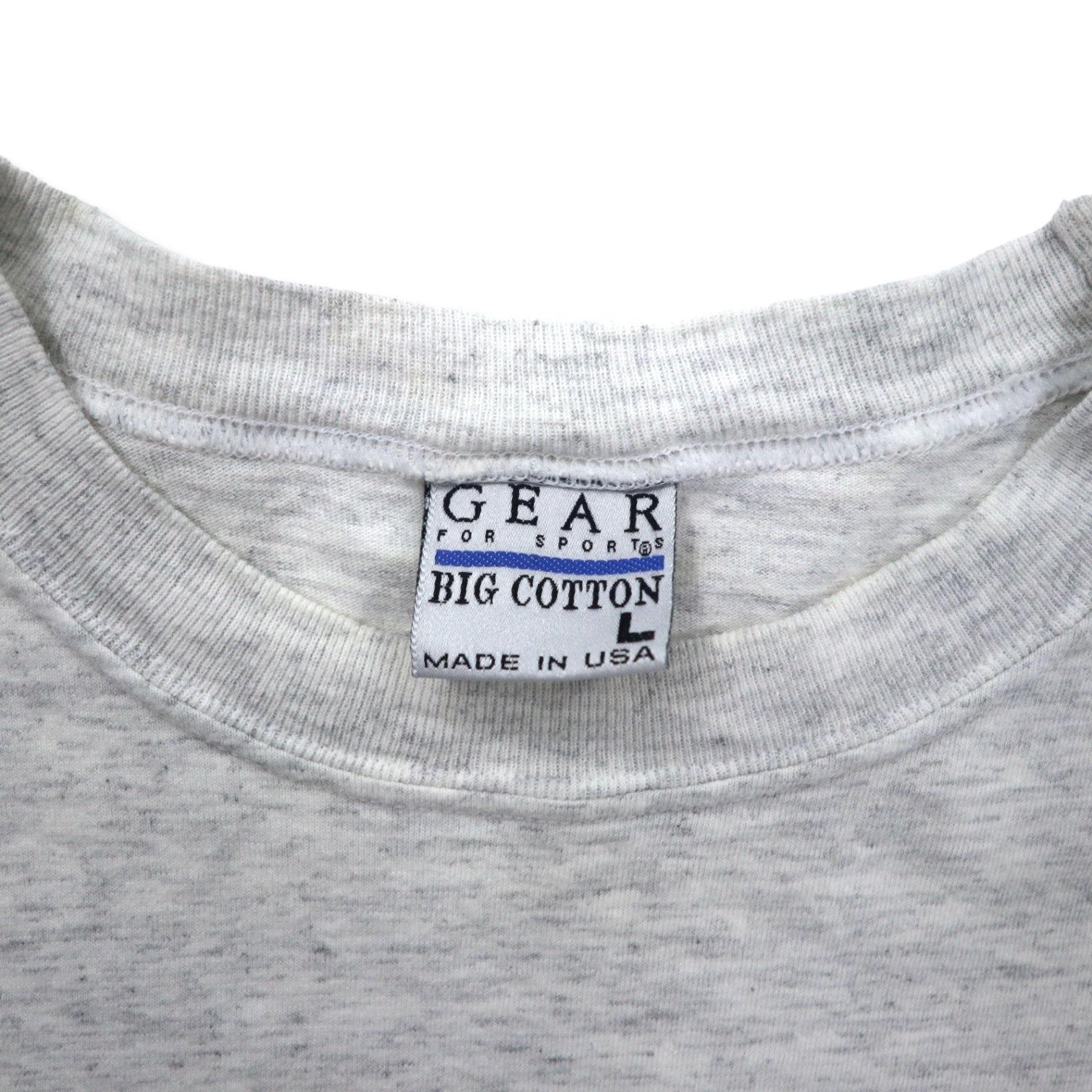 T-shirt girocollo in cotone grigio a maniche corte, stampa "GEAR FOR SPORT" anni '90, Made in USA, taglia L. PENN STATE BIG TEN.