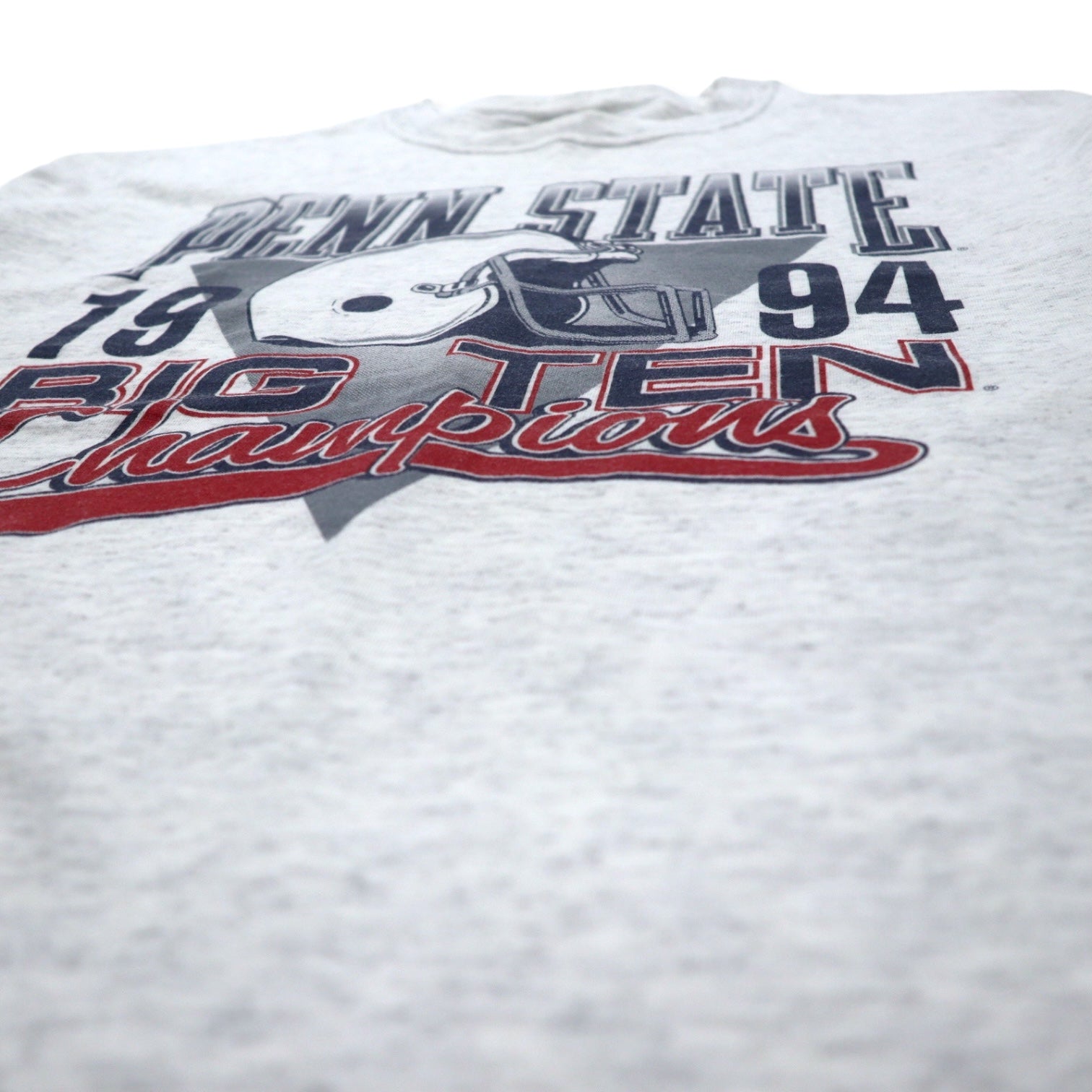 T-shirt girocollo in cotone grigio a maniche corte, stampa "GEAR FOR SPORT" anni '90, Made in USA, taglia L. PENN STATE BIG TEN.