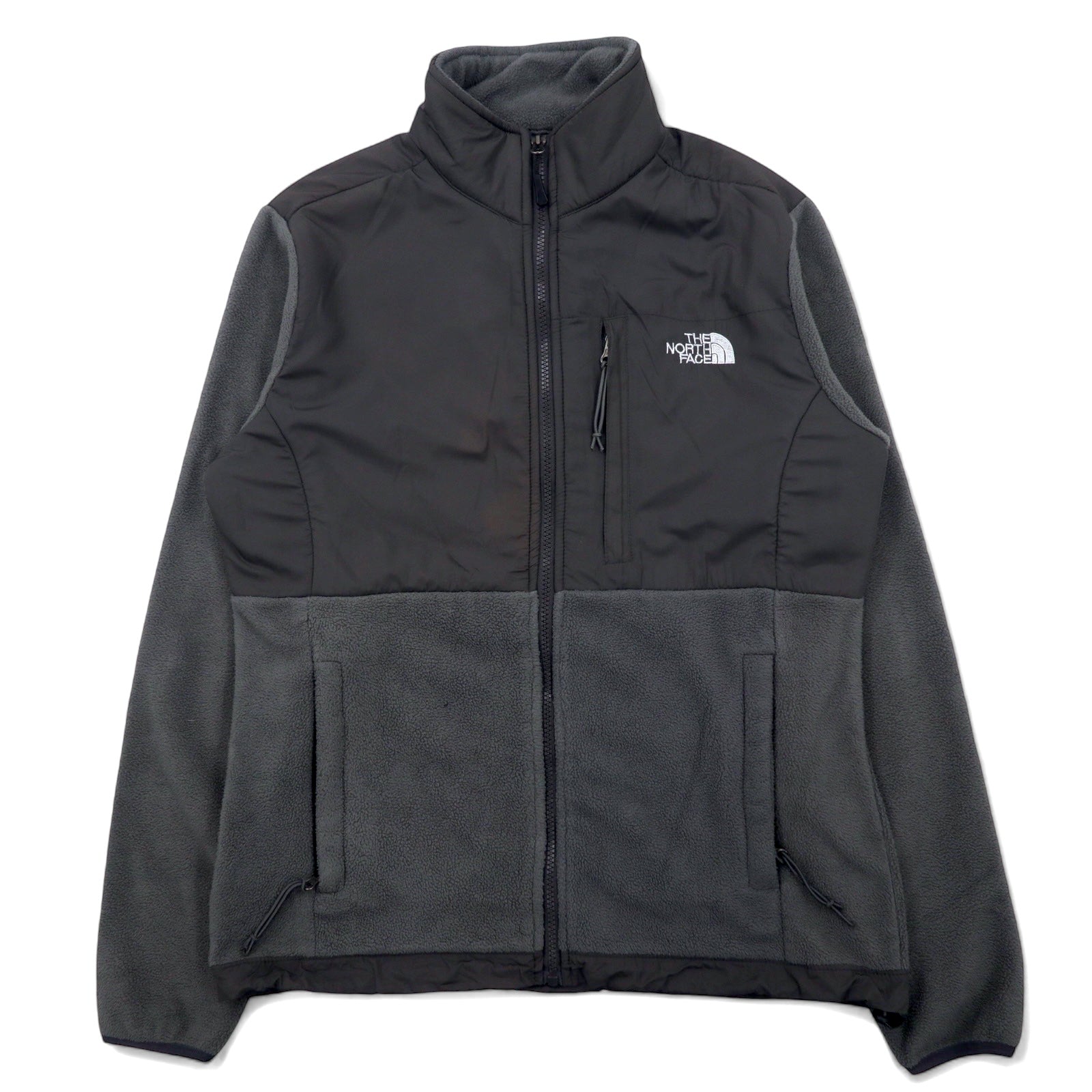 THE NORTH FACE Denali Jacket, giacca in pile con inserti in nylon, taglia M, colore grigio, poliestere, logo ricamato, DENALI JACKET, modello internazionale