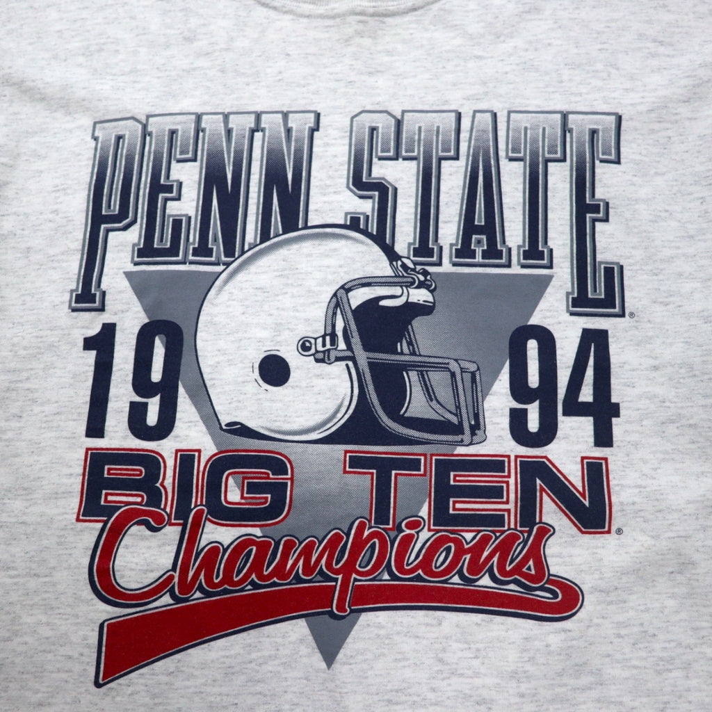 T-shirt girocollo in cotone grigio a maniche corte, stampa "GEAR FOR SPORT" anni '90, Made in USA, taglia L. PENN STATE BIG TEN.