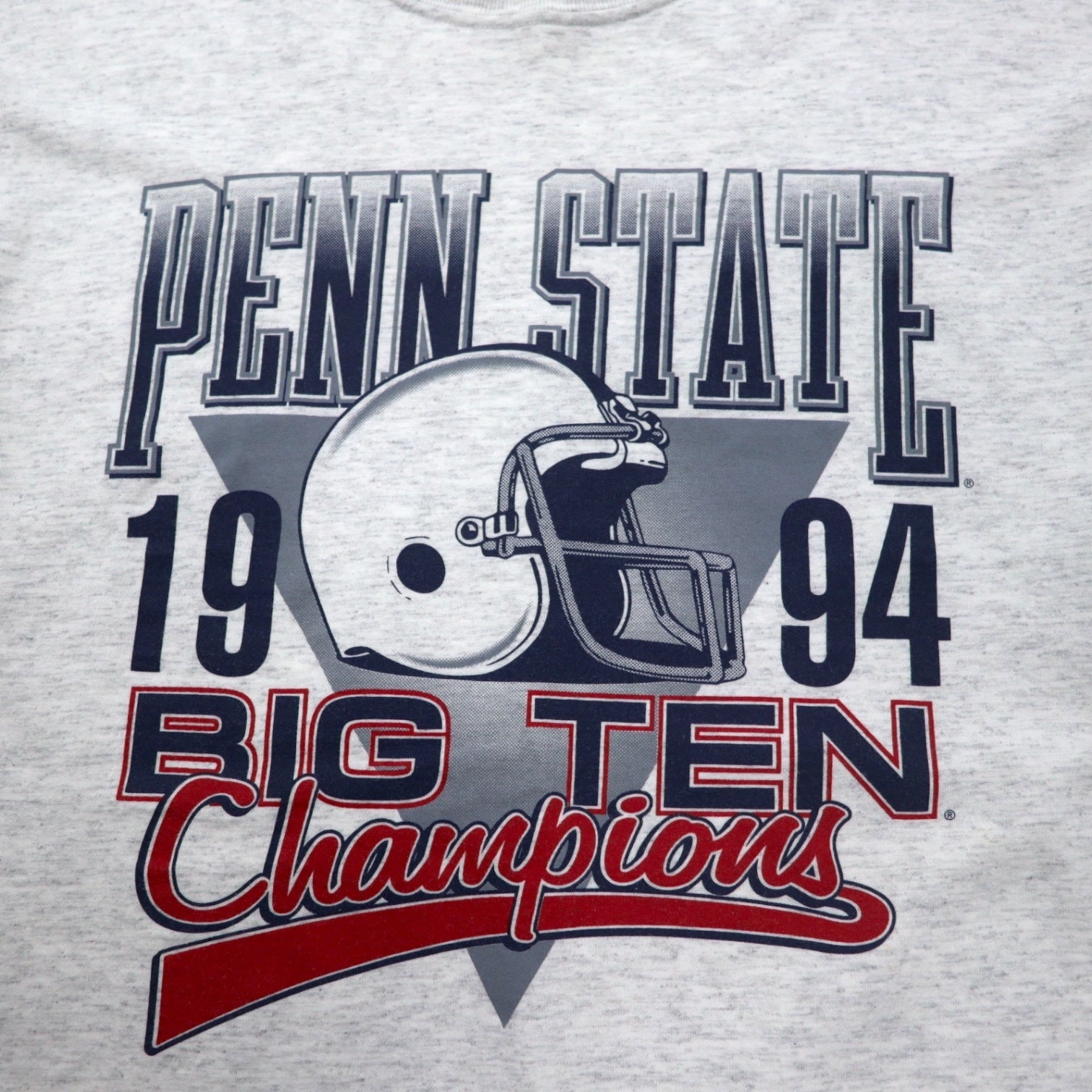 T-shirt girocollo in cotone grigio a maniche corte, stampa "GEAR FOR SPORT" anni '90, Made in USA, taglia L. PENN STATE BIG TEN.