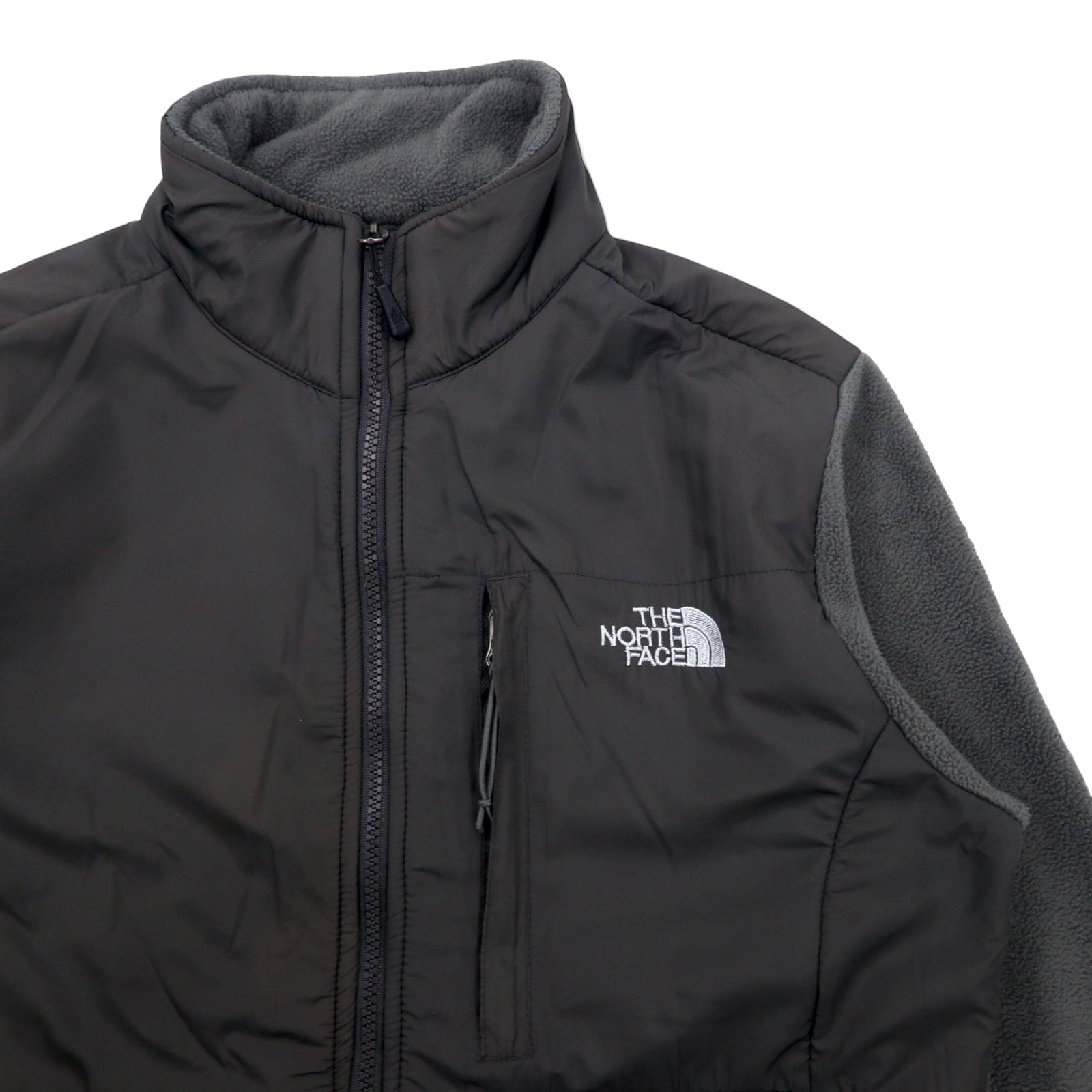 THE NORTH FACE Denali Jacket, giacca in pile con inserti in nylon, taglia M, colore grigio, poliestere, logo ricamato, DENALI JACKET, modello internazionale