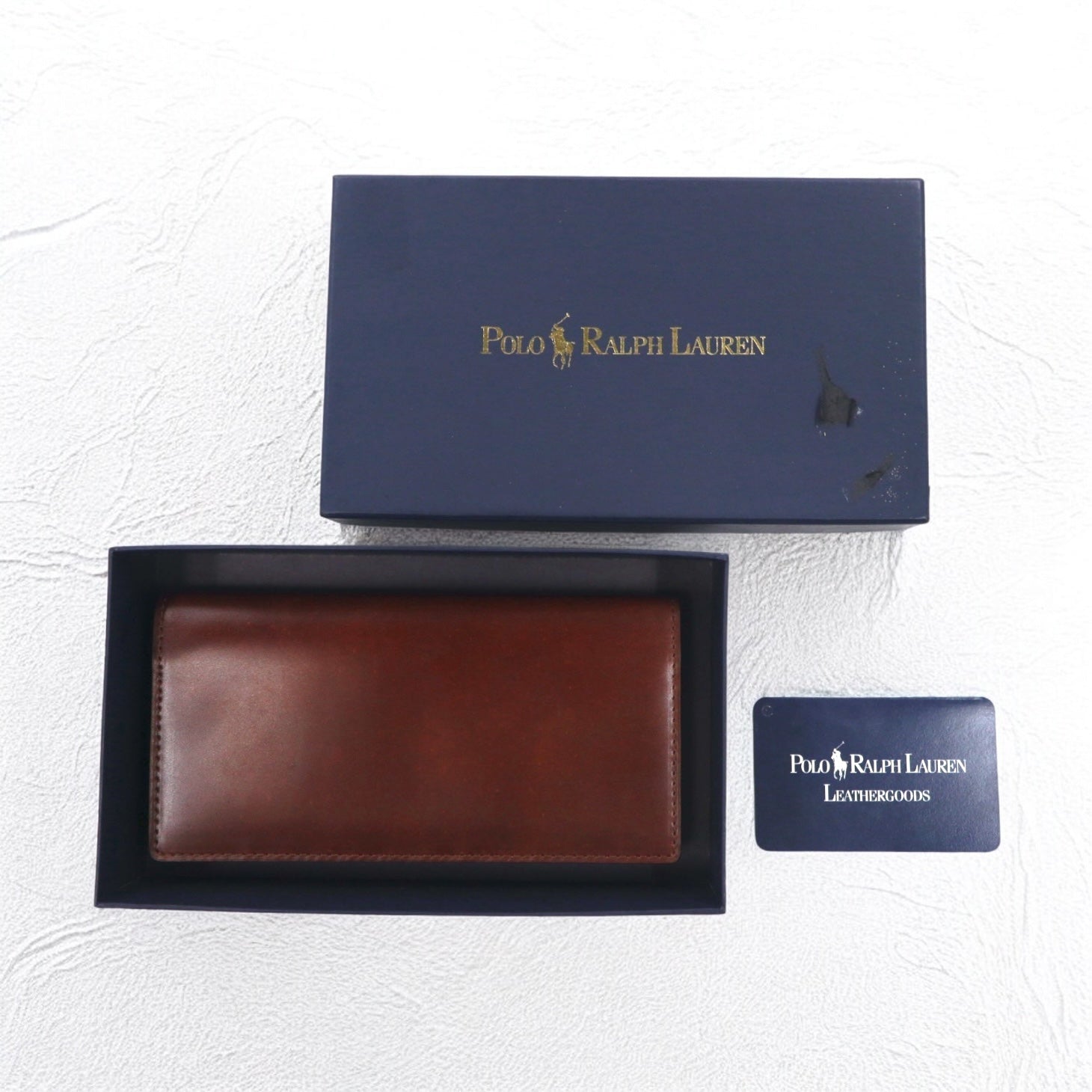 Polo by Ralph Lauren Portafoglio lungo in cordovan marrone, pelle di cavallo, HOWEEN SHELL CORDOVAN, Prodotto in Giappone