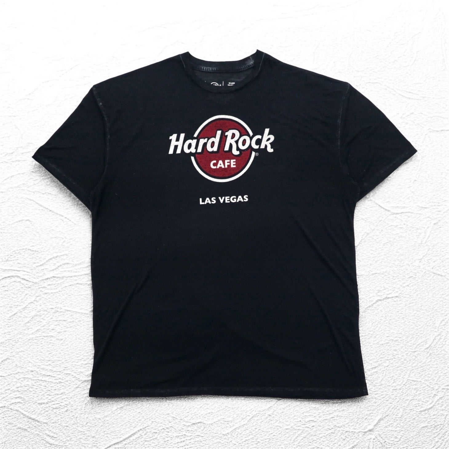 Hard Rock CAFE T-Shirt pigmentata effetto vintage XXL Nera Oversize LAS VEGAS