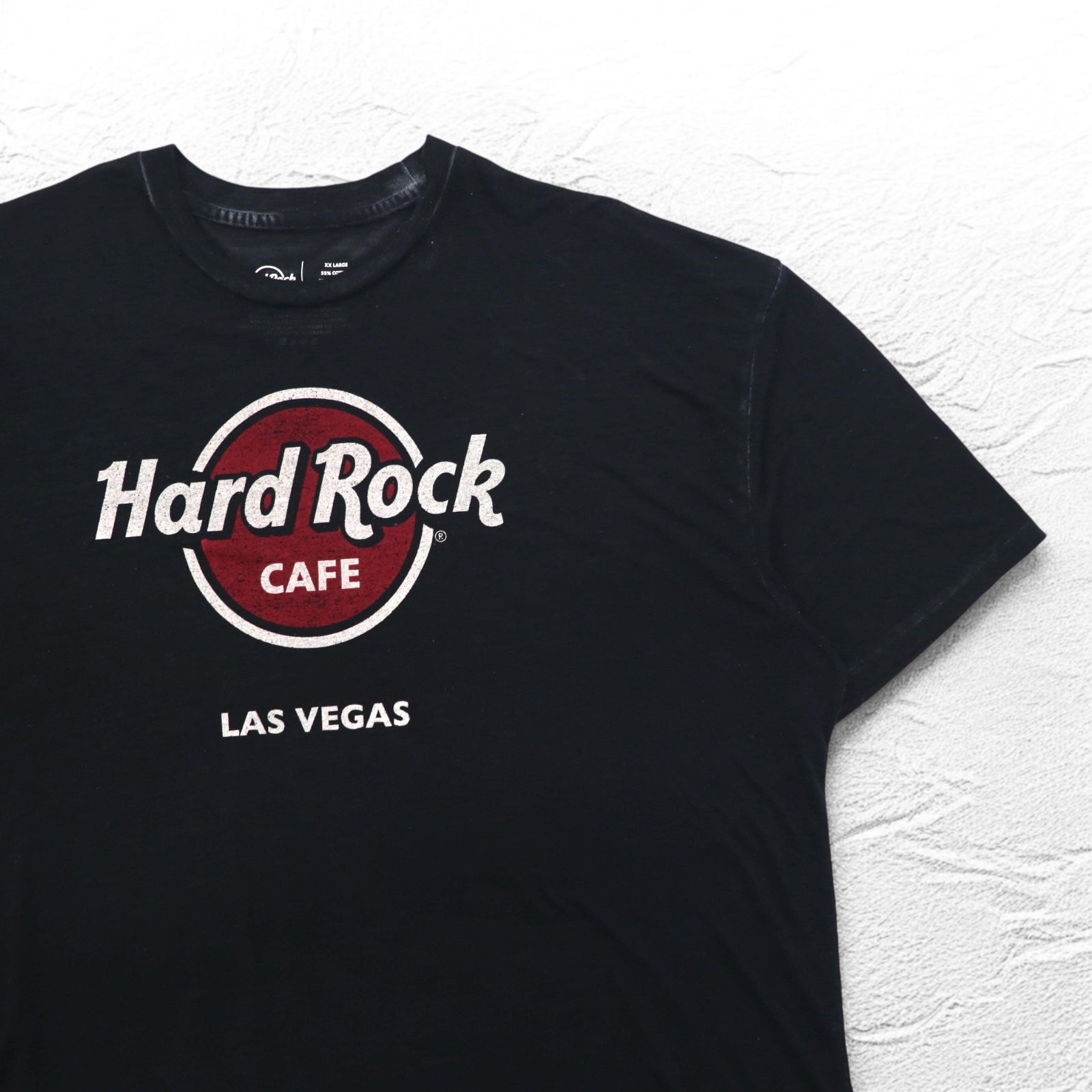 Hard Rock CAFE T-Shirt pigmentata effetto vintage XXL Nera Oversize LAS VEGAS