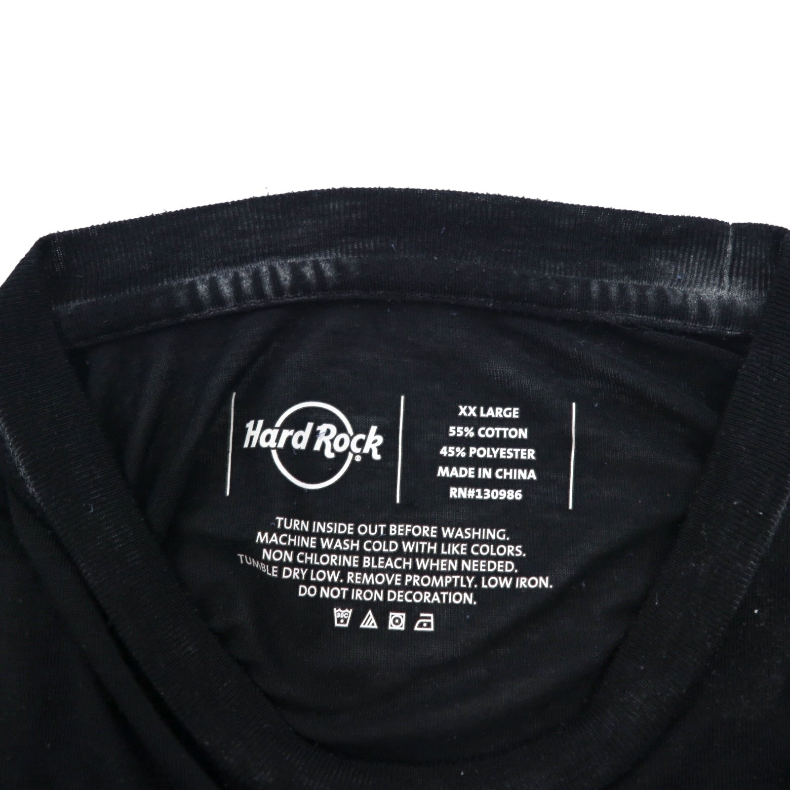 Hard Rock CAFE T-Shirt pigmentata effetto vintage XXL Nera Oversize LAS VEGAS