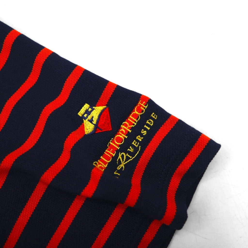 RLX RALPH LAUREN Polo in rete elasticizzata L a righe blu marino arancione poliestere