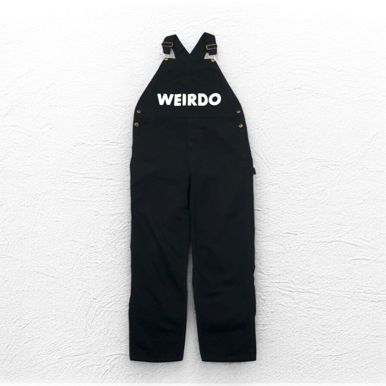 WEIRDO Salopette M Nera WOLF BAIT-OVERALL Cotone GROWN-UP WRD-19-SS-25 Fatto in Giappone