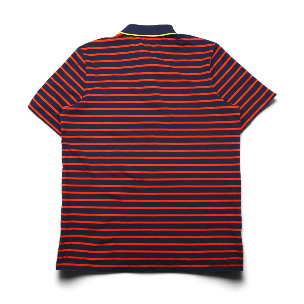 RLX RALPH LAUREN Polo in rete elasticizzata L a righe blu marino arancione poliestere