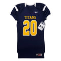 UNDER ARMOUR Maglia da gioco rielaborata Vestito L Blu navy Poliestere TITANS Numerata Nuovo con etichette