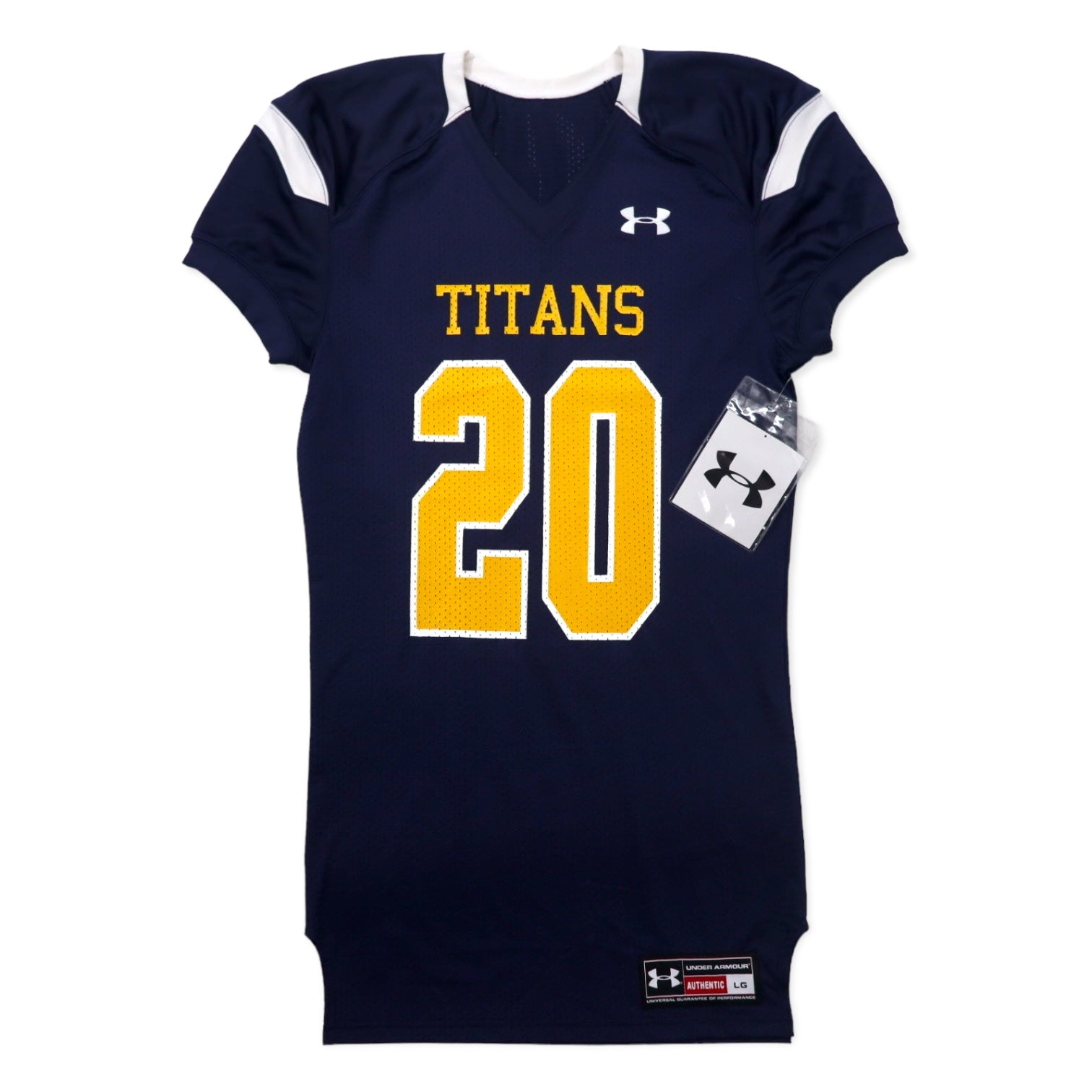 UNDER ARMOUR Maglia da gioco rielaborata Vestito L Blu navy Poliestere TITANS Numerata Nuovo con etichette