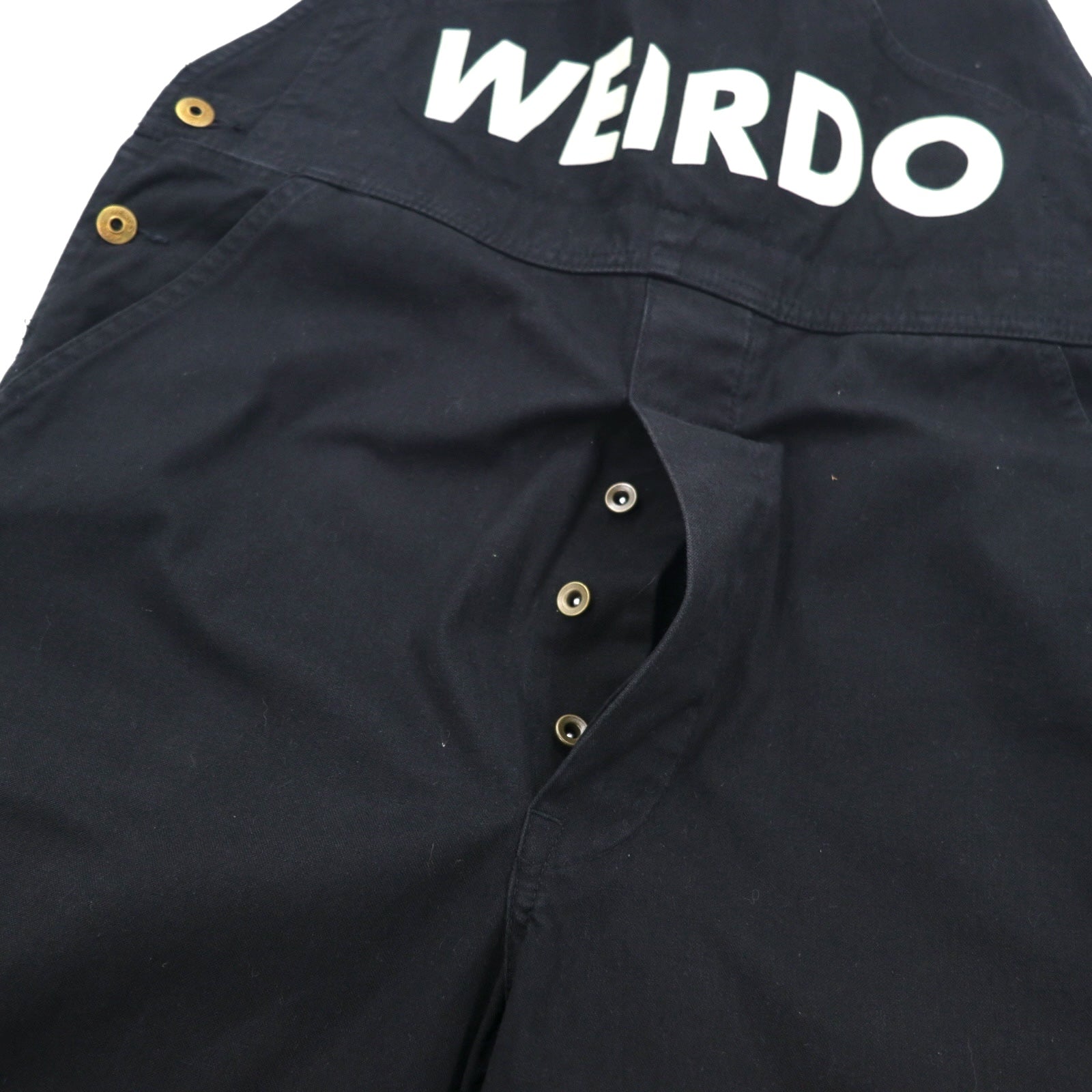 WEIRDO Salopette M Nera WOLF BAIT-OVERALL Cotone GROWN-UP WRD-19-SS-25 Fatto in Giappone