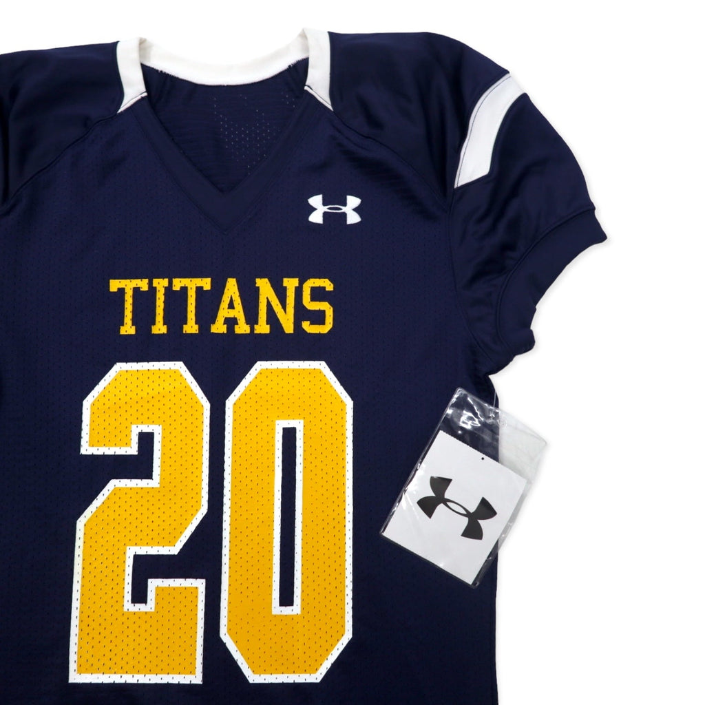 UNDER ARMOUR Maglia da gioco rielaborata Vestito L Blu navy Poliestere TITANS Numerata Nuovo con etichette