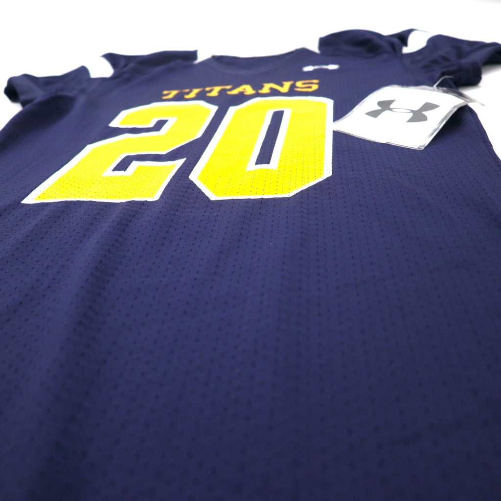UNDER ARMOUR Maglia da gioco rielaborata Vestito L Blu navy Poliestere TITANS Numerata Nuovo con etichette