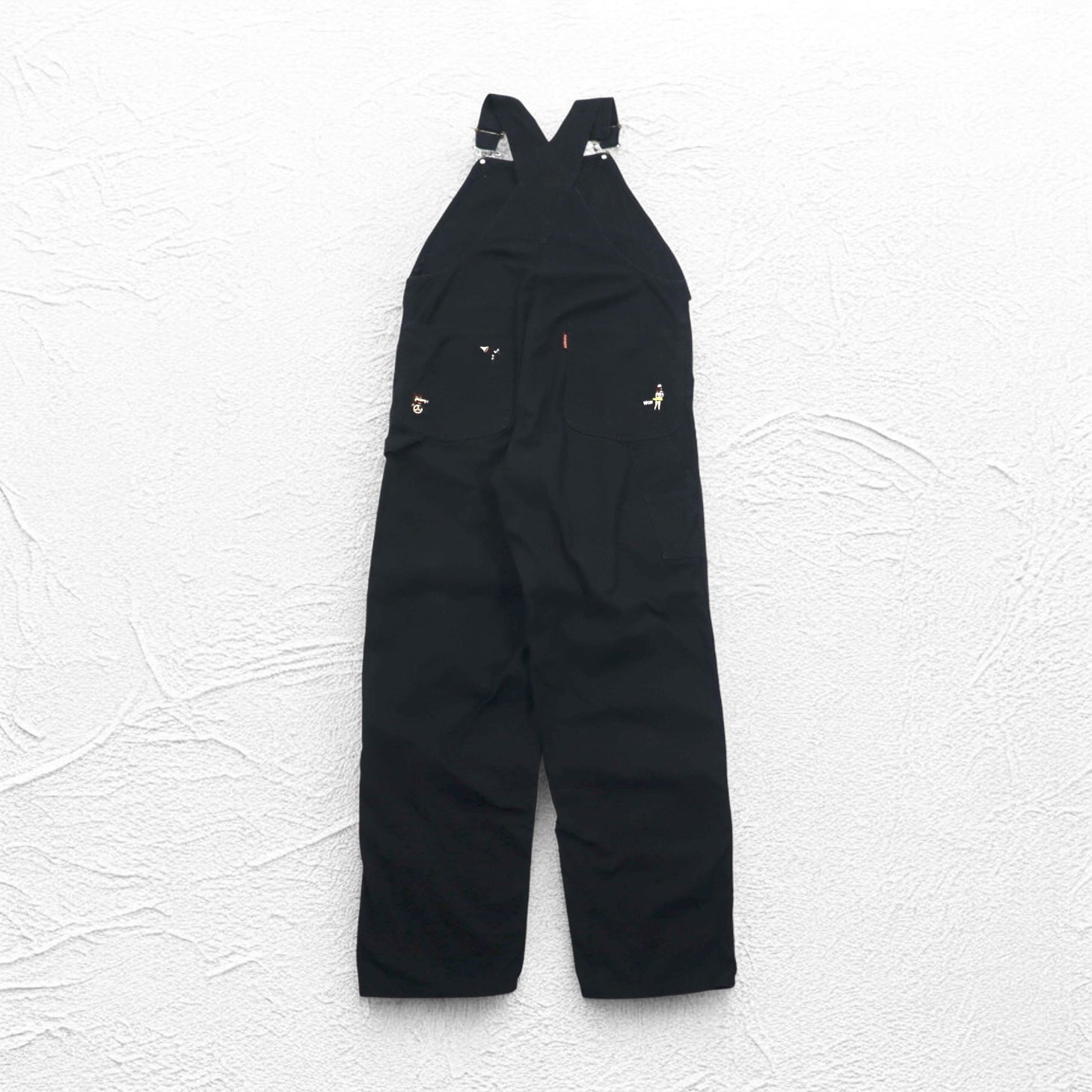 WEIRDO Salopette M Nera WOLF BAIT-OVERALL Cotone GROWN-UP WRD-19-SS-25 Fatto in Giappone