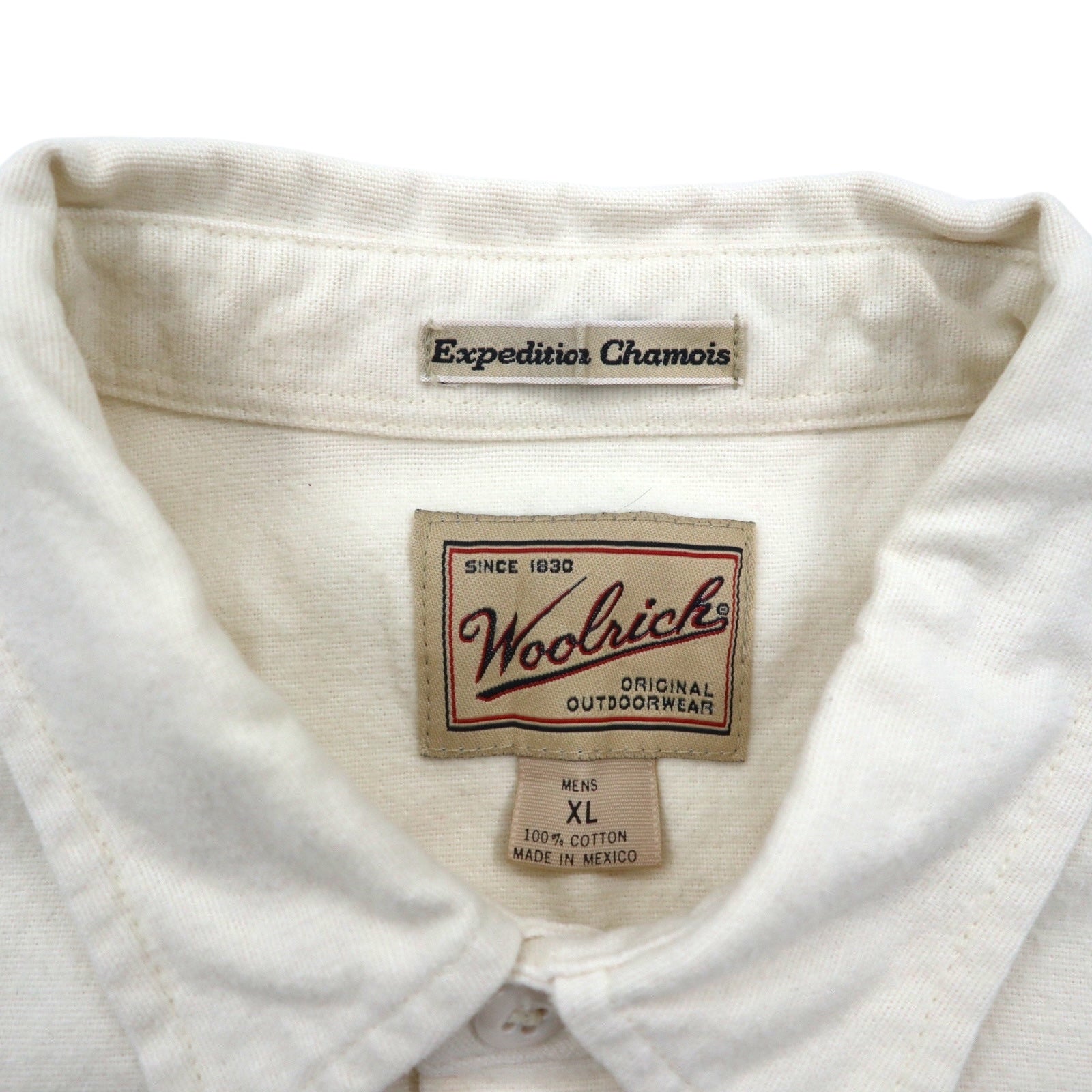 Woolrich 90年代 シャモアクロス フランネル ワークシャツ XL ホワイト Expedition Chamois ダブルポケット