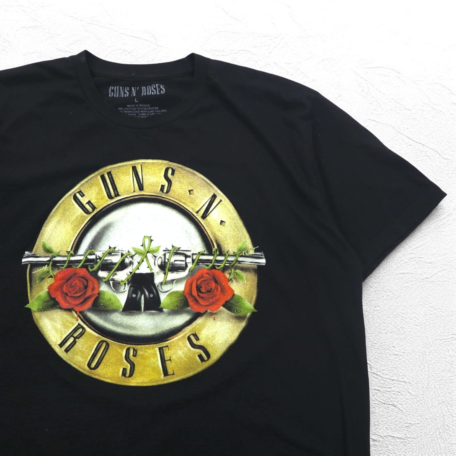 GUNS N' ROSES T-Shirt L Nero Cotone Fatto in Messico