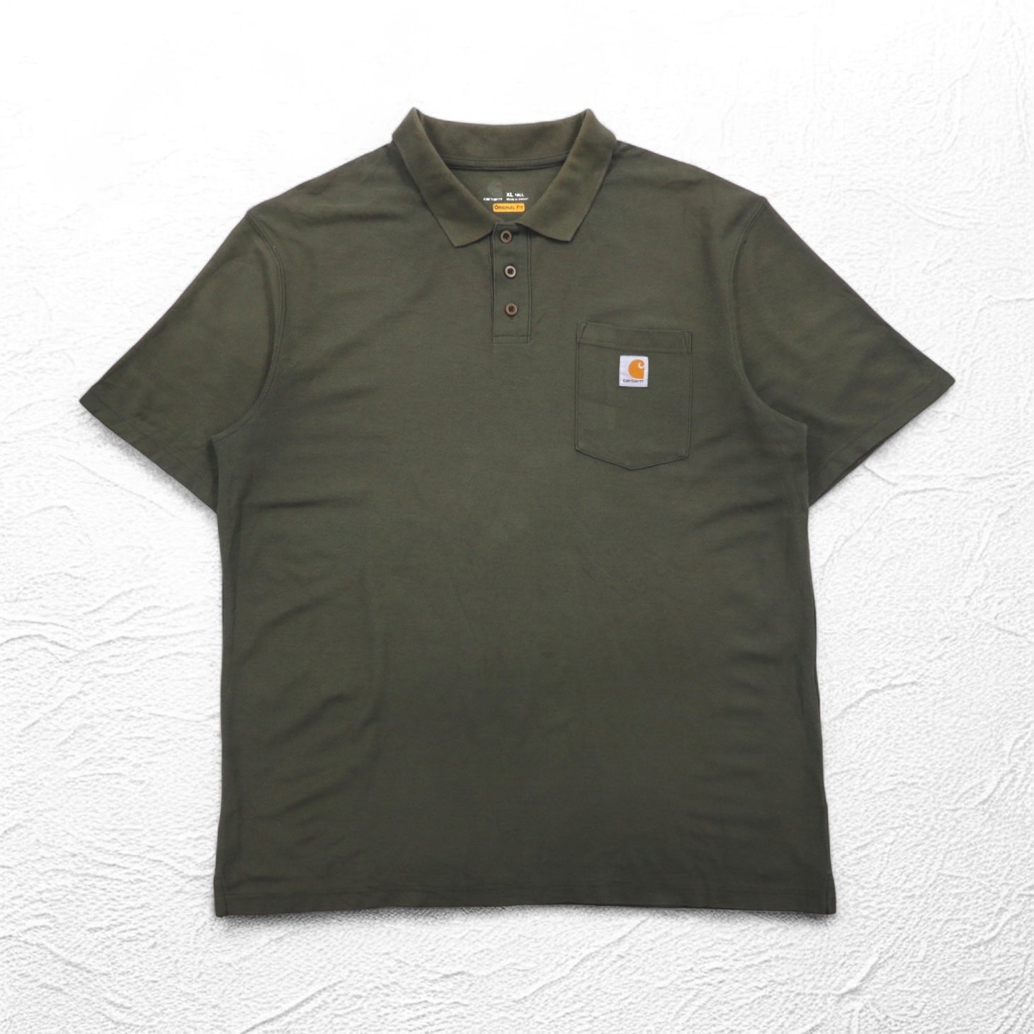 Carhartt Polo a maniche corte con taschino, vestibilità Original Fit, XL, color kaki