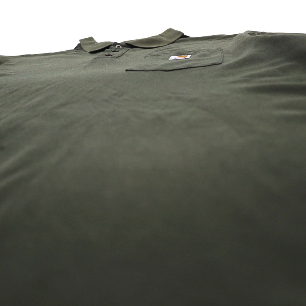 Carhartt Polo a maniche corte con taschino, vestibilità Original Fit, XL, color kaki