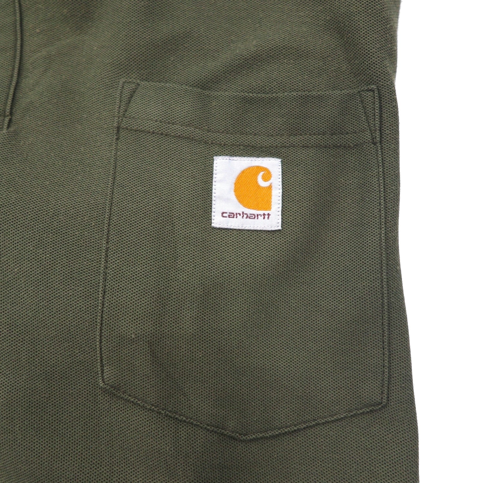 Carhartt Polo a maniche corte con taschino, vestibilità Original Fit, XL, color kaki