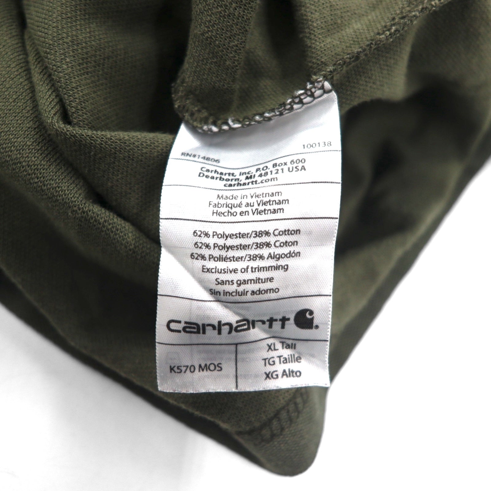 Carhartt Polo a maniche corte con taschino, vestibilità Original Fit, XL, color kaki