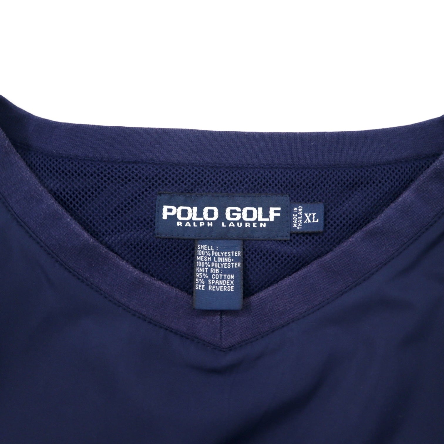 POLO GOLF RALPH LAUREN Giacca a vento senza maniche gilet pullover XL Blu Navy Poliestere Fodera in rete Logo a punto singolo
