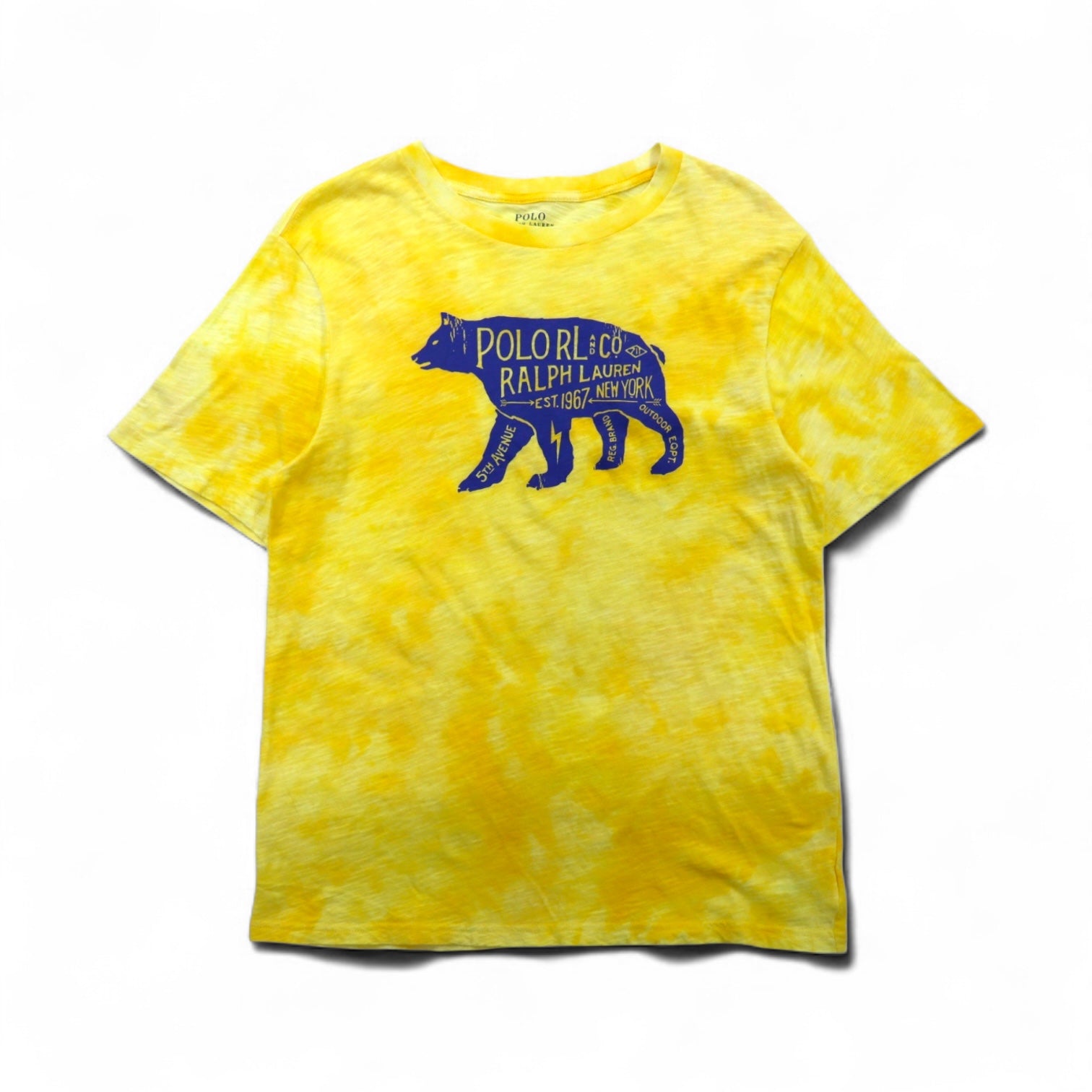 POLO RALPH  LAUREN タイダイ ロゴプリントTシャツ XL イエロー コットン