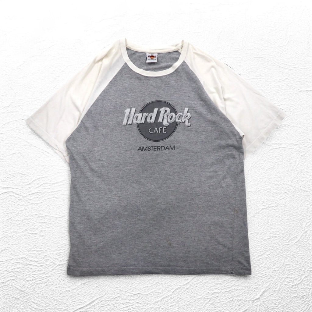 Hard Rock CAFE T-shirt raglan XL grigio cotone AMSTERDAM