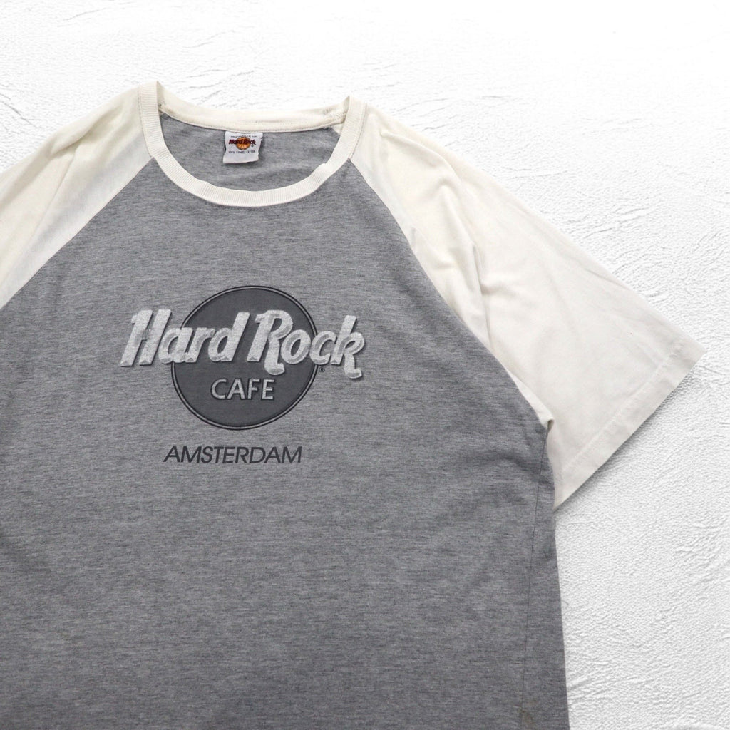 Hard Rock CAFE T-shirt raglan XL grigio cotone AMSTERDAM