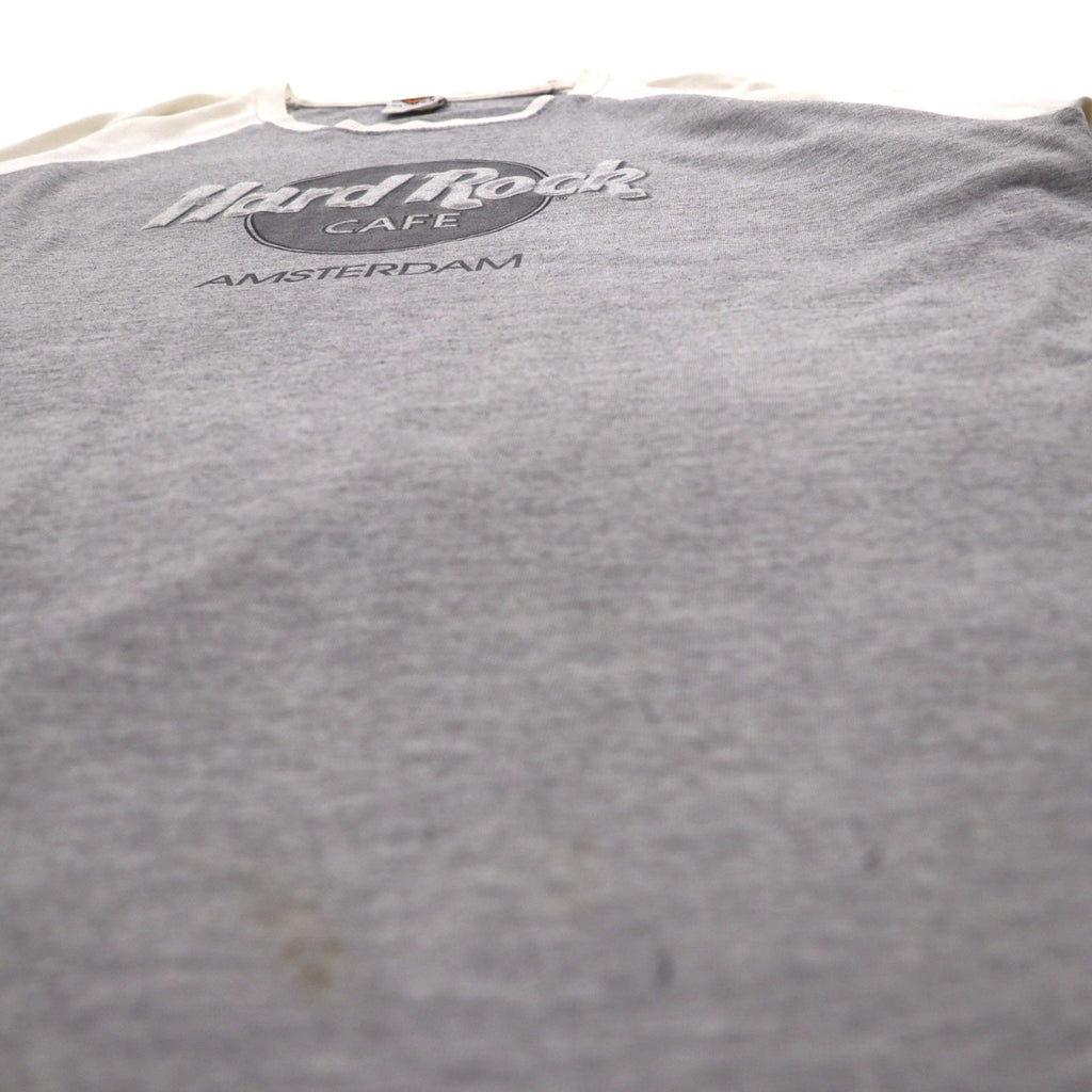 Hard Rock CAFE T-shirt raglan XL grigio cotone AMSTERDAM