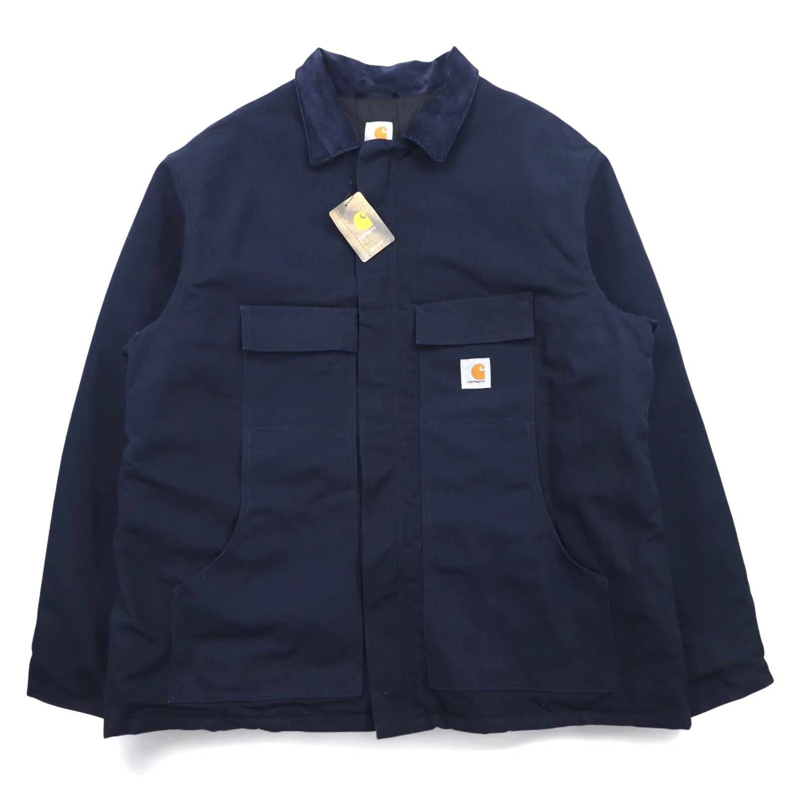 Carhartt Duck Traditional Coat 2XL Navy Fodera trapuntata con imbottitura in velluto a coste sul colletto C003-DNY Nuovo con etichette