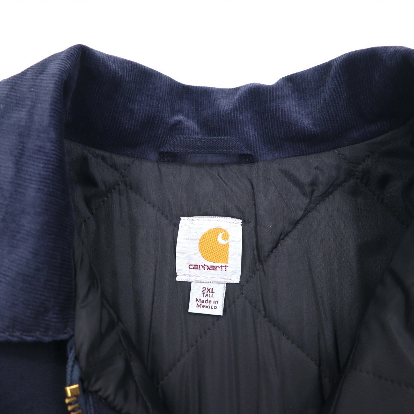 Carhartt Duck Traditional Coat 2XL Navy Fodera trapuntata con imbottitura in velluto a coste sul colletto C003-DNY Nuovo con etichette