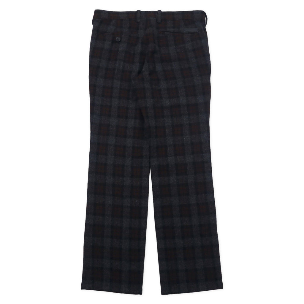 BURBERRY BLACK LABEL ツイードパンツ 73 グレー ブラウン チェック ウール 羊毛
