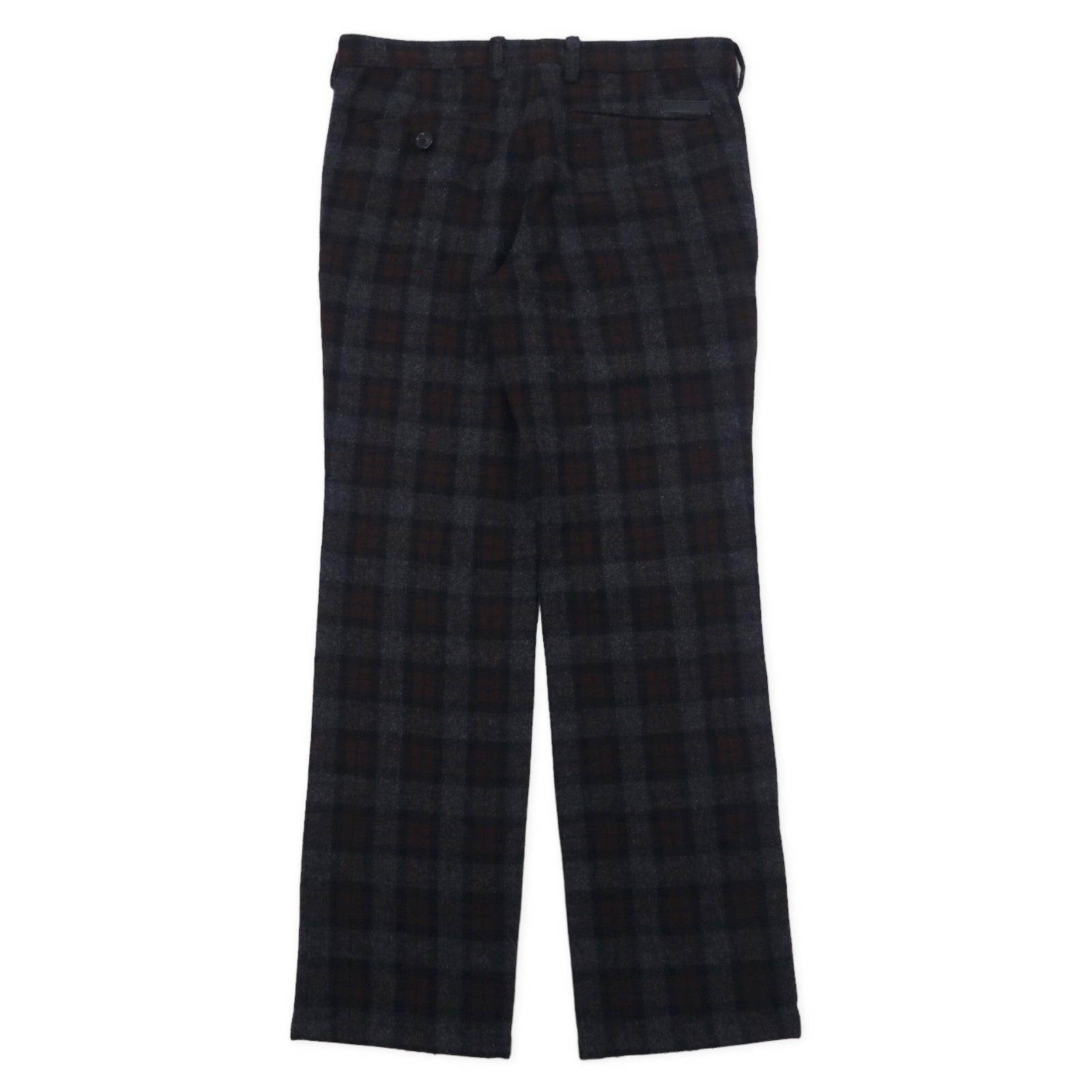 BURBERRY BLACK LABEL ツイードパンツ 73 グレー ブラウン チェック ウール 羊毛