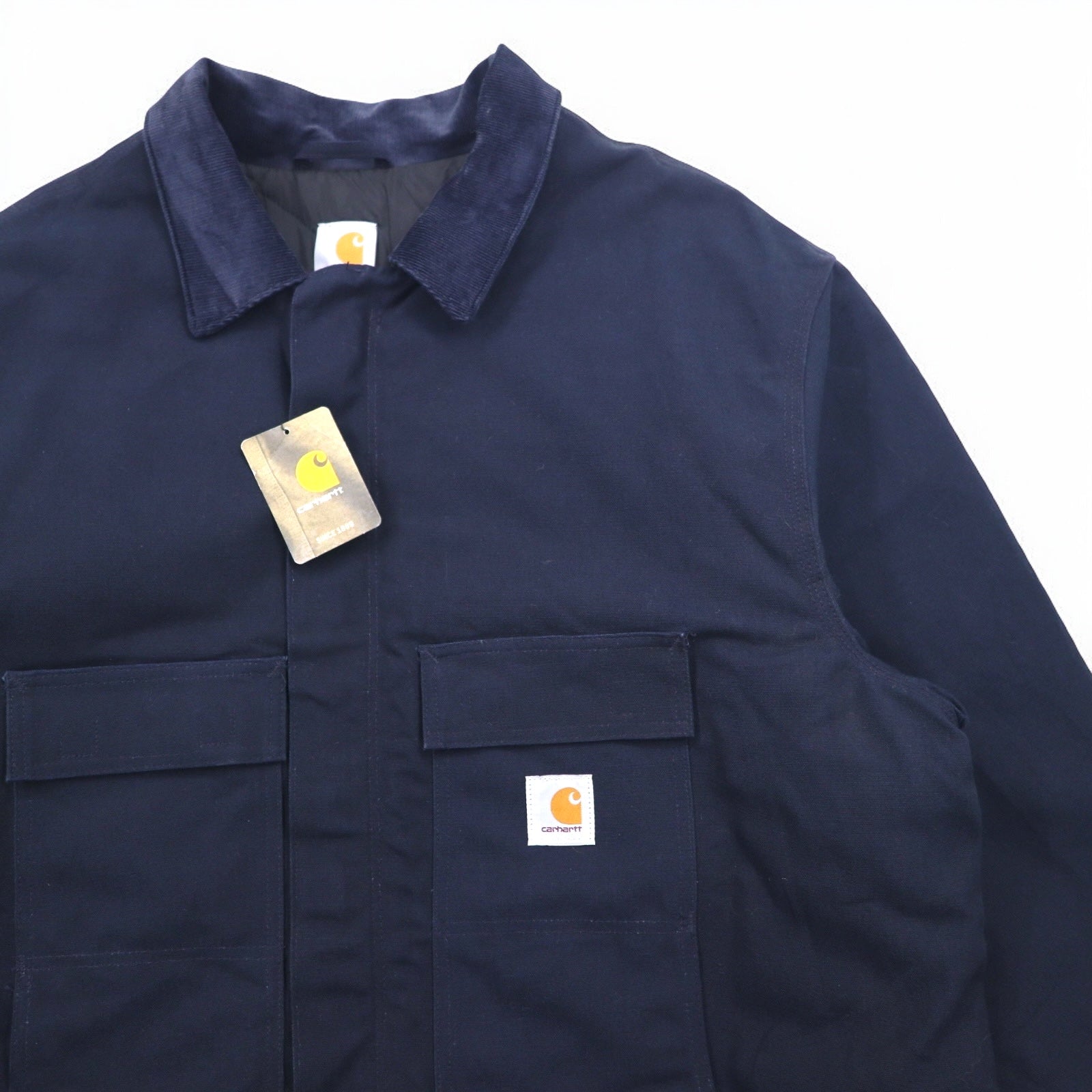 Carhartt Duck Traditional Coat 2XL Navy Fodera trapuntata con imbottitura in velluto a coste sul colletto C003-DNY Nuovo con etichette