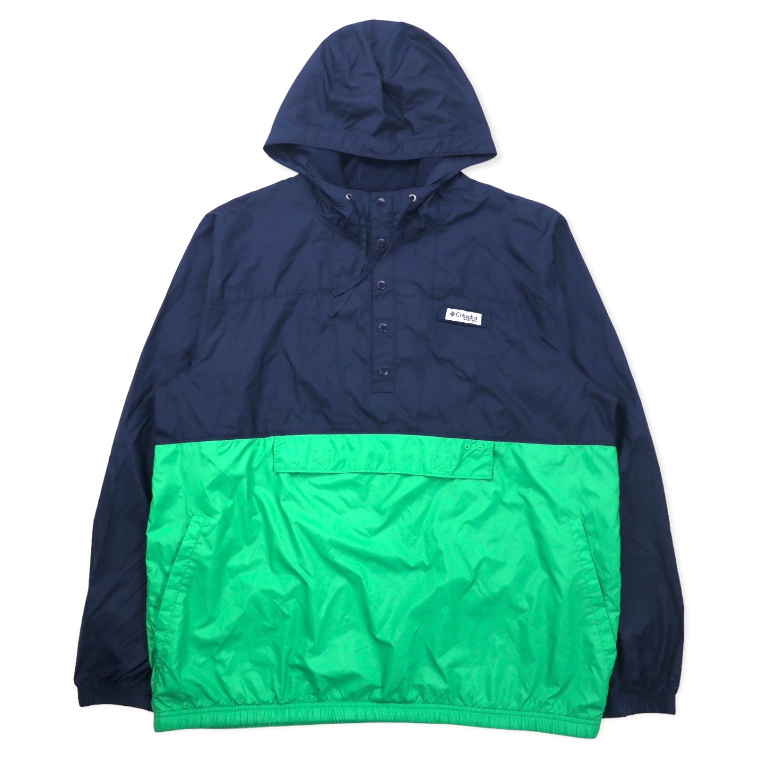 Columbia PFG Anorak con mezza cerniera, taglia L, blu navy e verde, bicolore, poliestere, XM0541