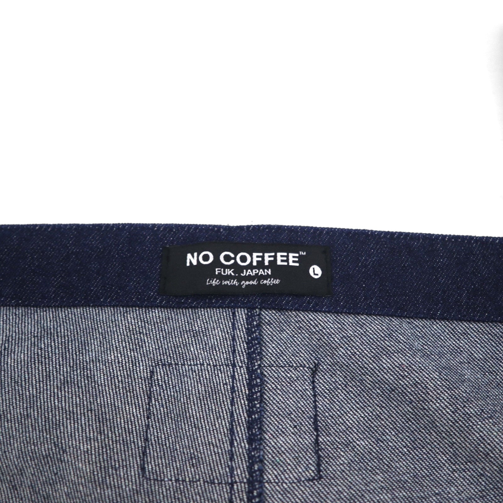 NC BY NO COFFE フロントジップ デニム オーバーオール L インディゴ ブルー 刺繍
