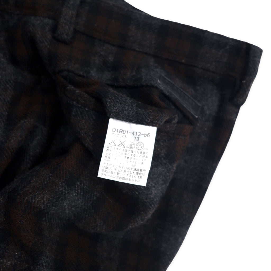 BURBERRY BLACK LABEL ツイードパンツ 73 グレー ブラウン チェック ウール 羊毛