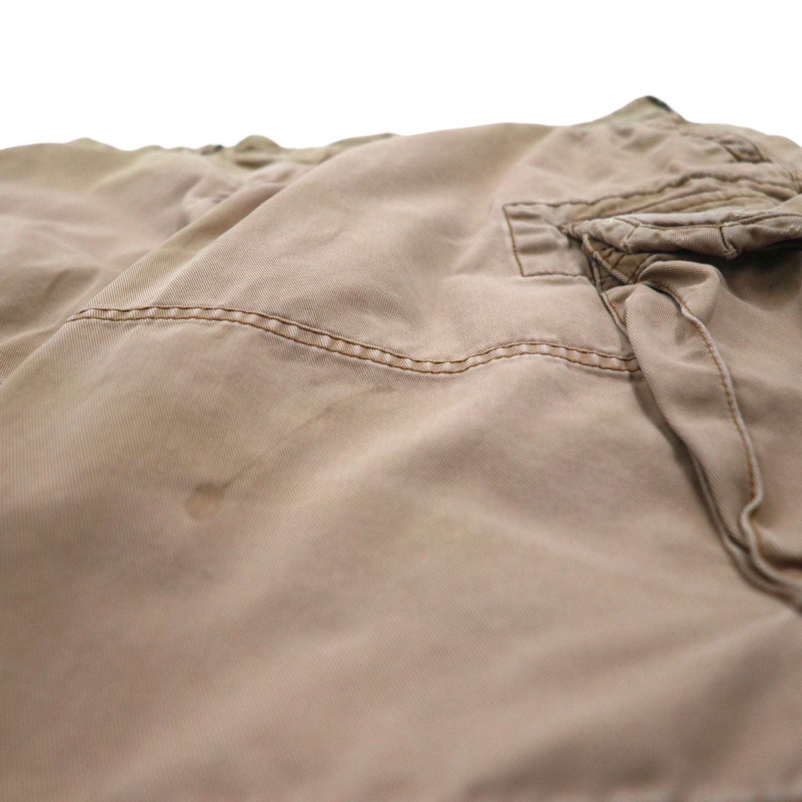 Polo by Ralph Lauren anni '90, pantaloncini cargo larghi Polo Chino, taglia L, beige, cotone, lunghezza sotto il ginocchio