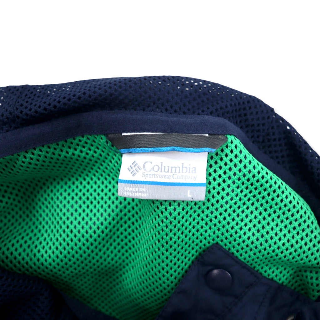 Columbia PFG Anorak con mezza cerniera, taglia L, blu navy e verde, bicolore, poliestere, XM0541