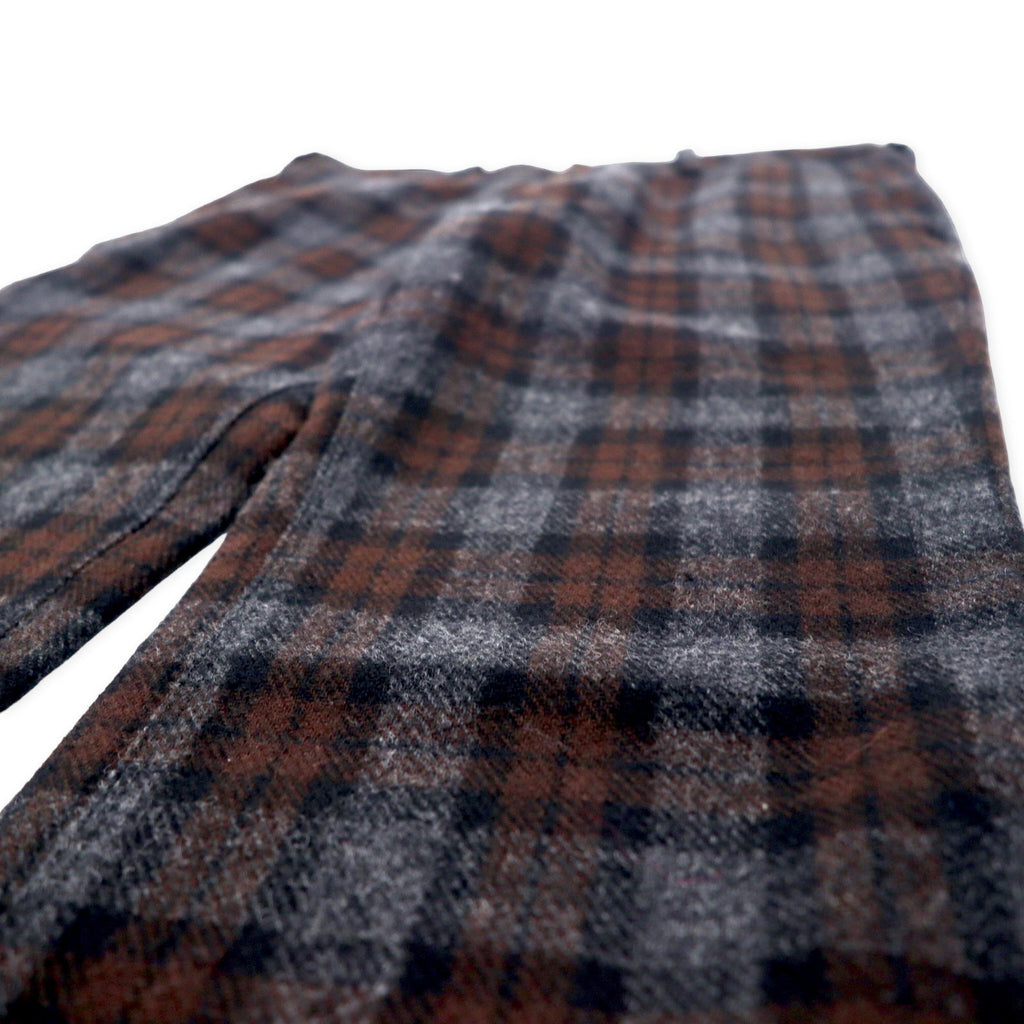 BURBERRY BLACK LABEL ツイードパンツ 73 グレー ブラウン チェック ウール 羊毛